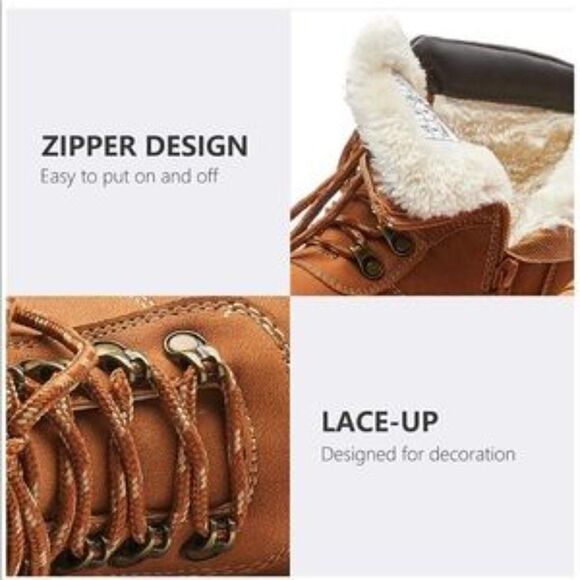 NEW Snow Boots Anti-Slip Hiking Boots Warm Fur lining - Picture 4 of 10